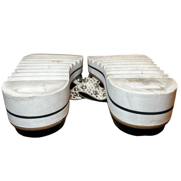Steven by‎ Steve Madden Cala Sandals Black White Snakeskin Platform Size 7 - Picture 8 of 9